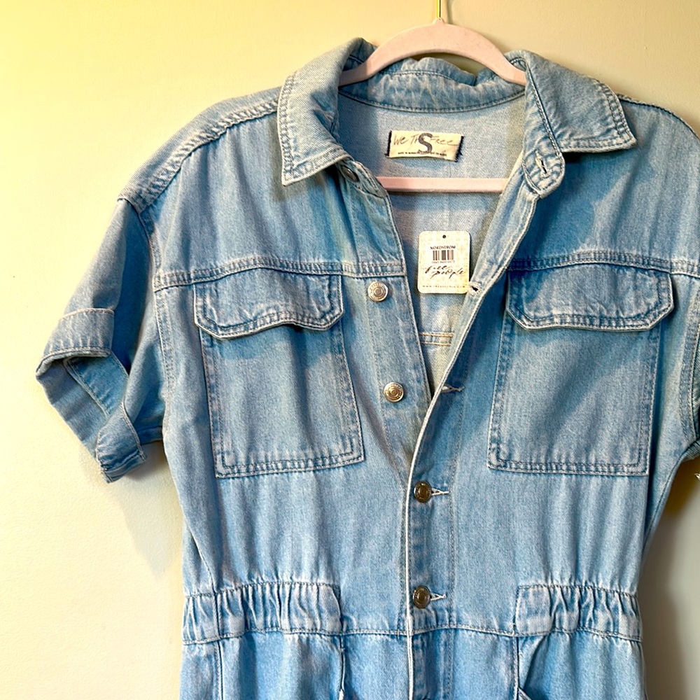 Adorable denim jumper from Free People, perfect for spring!